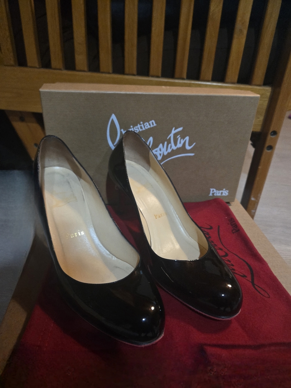 Christian Louboutin Simple Pump 70 Patent Calf Leather Round-Toe Pumps - Picture 12 of 12